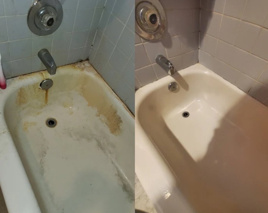 Before and after toilet deep clean